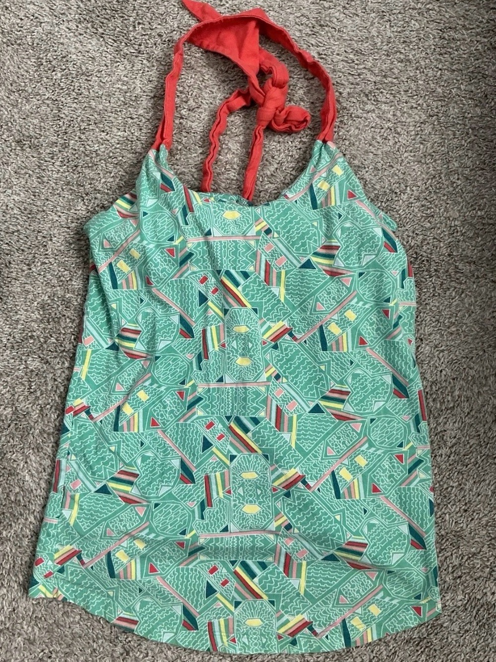Patagonia W's Kamala Tie Tank Teal Geometric Print Kamala Tie Tank Women’s S